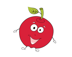 cute cartoon apple with arms