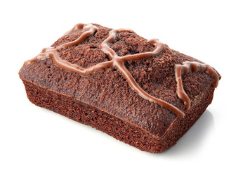brownie cake on white background