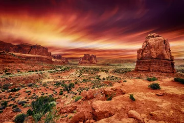 Printed roller blinds Red 2 Arches National Park at Sunset