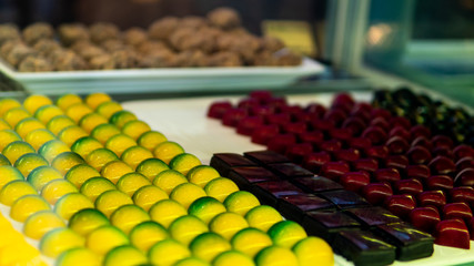 Close up chocolate in the coffee shop