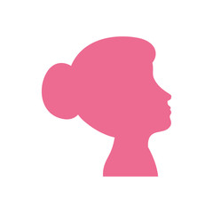 silhouette of profile woman head avatar character vector illustration design