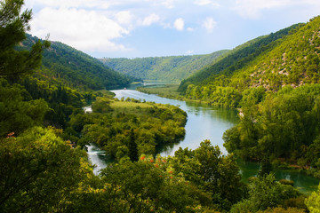 Fototapeta na wymiar Krka river in the Krka National Park. Croatia