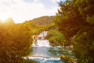 Fototapeta na wymiar Krka river in the Krka National Park. Croatia