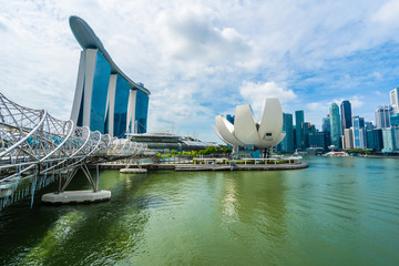 Singapore, 21 Jan 2019 : Beautiful architecture building skyscraper around marina bay in singapore city