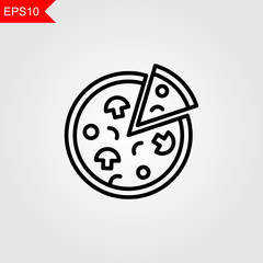 pizza thin line icon, vector illustration eps10