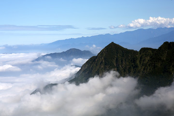 Cloudy landscape in the mountains of central Taiwan