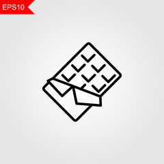 chocolate bar line thin icon, vector illustration eps10
