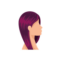 profile of woman head avatar character vector illustration design