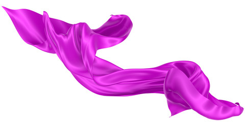 Abstract background of magenta wavy silk or satin. 3d rendering image.