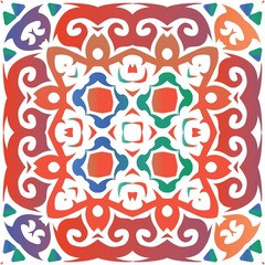 Ethnic ceramic tile in mexican talavera.