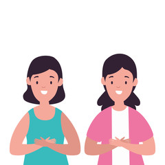 beautiful women avatar character icon vector illustration design