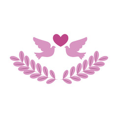 doves of the fight cancer against breast vector illustration design