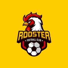 Rooster mascot sport logo design Vector illustration