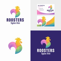Rooster mascot logo design Vector illustration