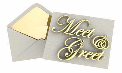Meet and Greet Invitation Event Envelope Words 3d Illustration