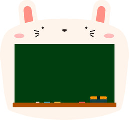 Cute white Rabbit blackboard