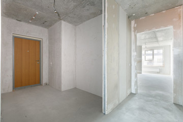 interior of the apartment without decoration