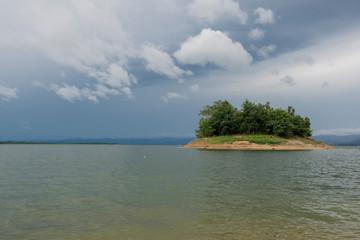 The vast sky with the river in the daytime