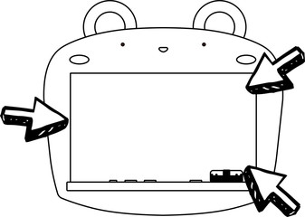 Cute Bear blackboard outline