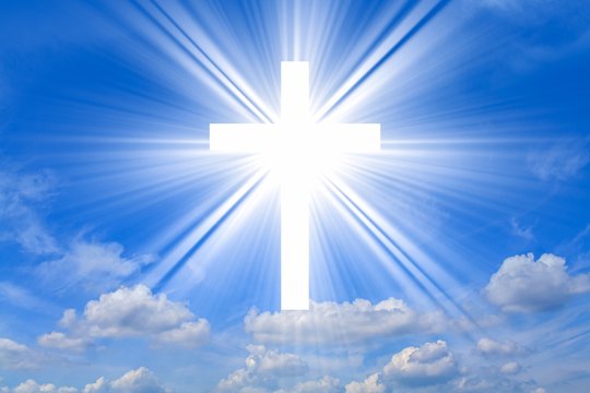 Christian cross against the sky