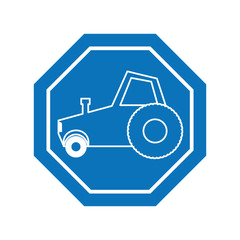 truck car inside road sign icon block line design