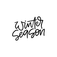 Winter season hand drawn inscription. Advertising poster design.