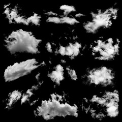 white cloud isolated on black background for Design element,Textured Smoke,brush effect