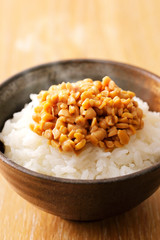 ひきわり納豆　Japanese crushed natto on rice