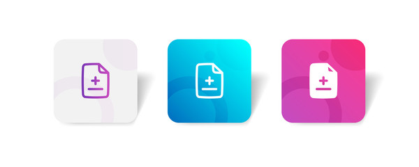 medical file round icon in outline and solid style with colorful smooth gradient background, suitable for mobile and web UI, app button, infographic, etc