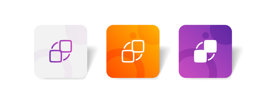 slider toogle round icon in outline and solid style with colorful smooth gradient background, suitable for mobile and web UI, app button, infographic, etc