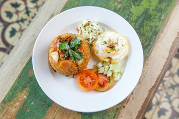 Fried rice with fried egg