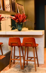 american bar with high stools