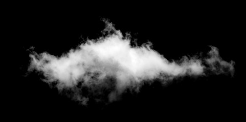 Fototapeta na wymiar White cloud isolated on black background,Textured smoke,brush effect