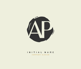 A P AP Beauty vector initial logo, handwriting logo of initial signature, wedding, fashion, jewerly, boutique, floral and botanical with creative template for any company or business.