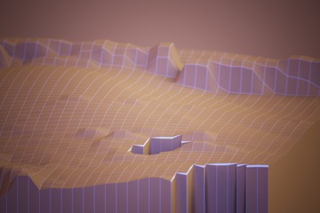 polygonal landscape computer generated illustration 