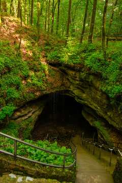 Looking Down The Entrance to Mammoth Cave