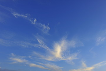 The blue sky and white clouds