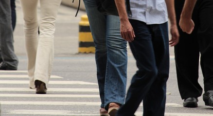 business people walking on the street