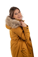 Charming woman with mustard jacket