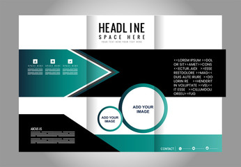 Tri fold brochure template design vector illustration