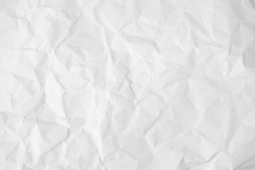 White crumpled paper texture background.	