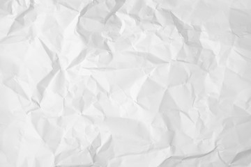 White crumpled paper texture background.	