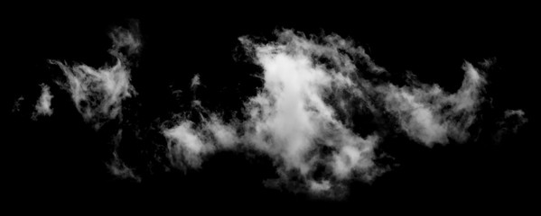 White cloud isolated on black background,Textured smoke,brush effect © sirawut