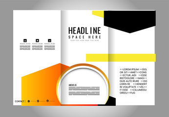 Tri-fold Brochure Beauty Salon and Catalog Vector Design Template