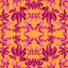 seamless of tropical exotic plant leaf,green leaves pattern are made new color for nature concept,abstract background for textile and fabric design