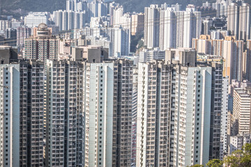 Obraz premium Hong Kong's dense urban and architectural landscape