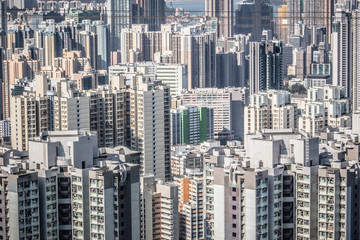 Obraz premium Hong Kong's dense urban and architectural landscape