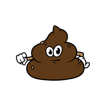 Cartoon Pointing Poop Character Illustration