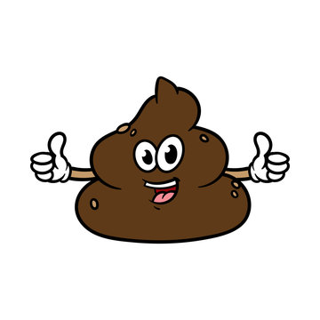 Cartoon Poop Character Giving Thumbs Up