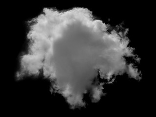 Naklejka premium White cloud isolated on black background,Textured smoke,brush effect